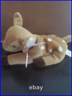 Ty Beanie Baby Whisper the Deer WITH ERRORS 1997/1998- (Rare Retired)