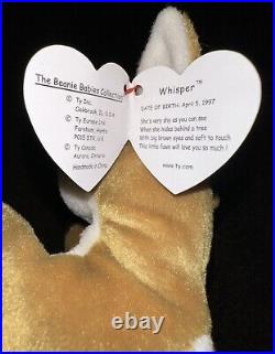 Ty Beanie Baby Whisper the Deer WITH ERRORS 1997/1998- Rare! Retired