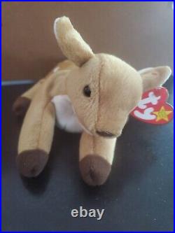 Ty Beanie Baby Whisper the Deer WITH ERRORS 1997/1998- (Rare Retired)