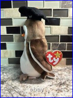 Ty Beanie Baby Wise the Owl Class of'07 1998 Retired Vintage Rare with Errors