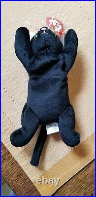 Ty Beanie Baby (extremely Rare) Zip The Cat/all Black Retired 1996 3rd/1st Gen