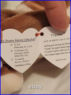 Ty Beanie Baby rare, retired, tag error TRACKER the dog -1997