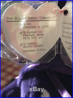 Ty Beanie BabyPRINCESS (Diana) Bear RARE 1st EDITION! 1997 PVC IMPECCABLE