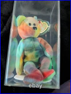 Ty Beanie Bear Garcia 1993 Multicolor RARE, ER ON SPELLING IN TAG