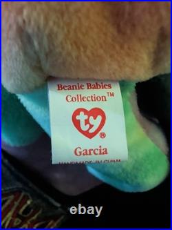Ty Beanie Bear Garcia 1993 Multicolor RARE, ER ON SPELLING IN TAG