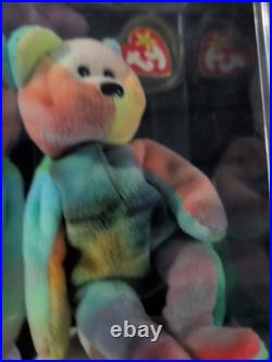 Ty Beanie Bear Garcia 1993 Multicolor RARE, ER ON SPELLING IN TAG