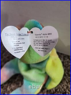 Ty Beanie Bear RARE WITH TAG ERRORS Garcia 1993 Multicolor