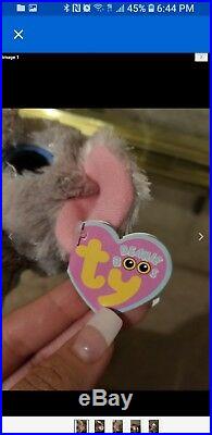 Ty Beanie Boo Peanut the Elephant Plush Toy, 2009, Gray with Pink Ears & Feet Rare