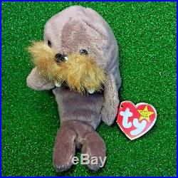 Ty Beanie JOLLY Walrus with Tag ERRORS 1996 Plush Toy RARE PVC NEW RETIRED