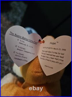 Ty Beanie Praying Baby Hope-Multiple Errors On Tag And Swing Tag RARE