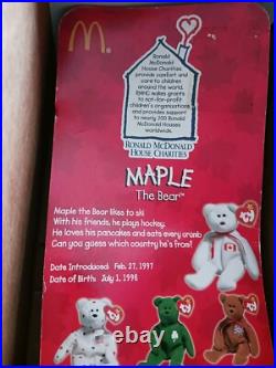 Ty Beanie Rare Baby Maple The Bear. 1996 McDonalds Rare errors 1993. OakBrook
