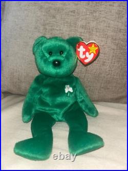 Ty Beanie babies RARE Retired Green Irish Erin Bear with Errors Ty Beanie babies RARE Retired Green Irish Erin Bear with Errors