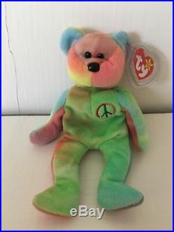 Ty Extremely Rare Original Beanie Baby Peace Bear