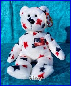 Ty Glory Beanie Baby Bear, RARE! Retired, MINT condition, errors & Canada tag