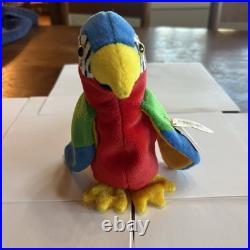Ty Jabber Parrot Beanie Baby 1997-98 VERY RARE Swing/Tush Tag ERROR Vintage Mint