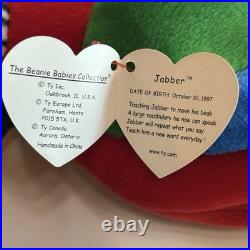 Ty Jabber Parrot Beanie Baby 1997-98 VERY RARE Swing/Tush Tag ERROR Vintage Mint