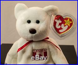 Ty MAPLE Canada Beanie Bear Rare Swing Tag Error Mint New 1996 Two Tush Tags
