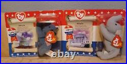 Ty MCDONALD RARE TEENIE BEANIE BABIES TRIO-LIBEARTY-LEFTY-RIGHTY 1996