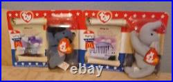 Ty MCDONALD RARE TEENIE BEANIE BABIES TRIO-LIBEARTY-LEFTY-RIGHTY 1996