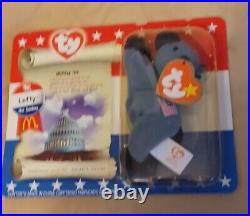 Ty MCDONALD RARE TEENIE BEANIE BABIES TRIO-LIBEARTY-LEFTY-RIGHTY 1996