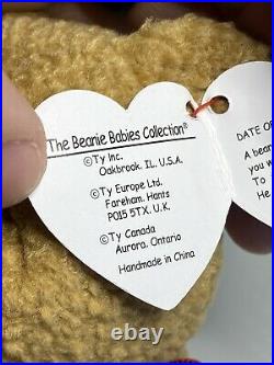 Ty ORIGINAL 1993 Beanie Baby CURLY BEAR RARE Retired Tag Errors