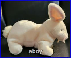 Ty Original Beanie Babies Nibbler Rabbit 1999 PE Pellets Mint Rare with Errors F/S