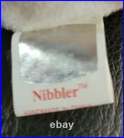 Ty Original Beanie Babies Nibbler Rabbit 1999 PE Pellets Mint Rare with Errors F/S