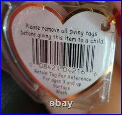 Ty Original Beanie Babies Nibbler Rabbit 1999 PE Pellets Mint Rare with Errors F/S