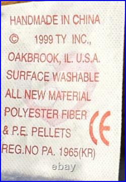 Ty Original Beanie Baby 1999 Holiday Teddy Bear Rare Retired Tag Errors MintCond