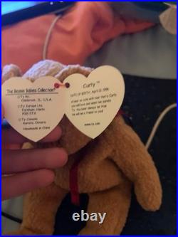 Ty Original Beanie Baby Curly VERY RARE Authentic, Mint Condition WithE