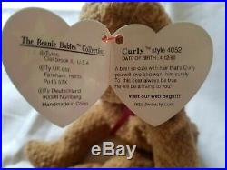 Ty Original Beanie Baby Curly with Multiple Errors RARE! 1993/1996 Retired PVC