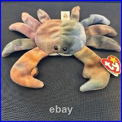 Ty Original CLAUDE the CRAB Beanie Baby Errors, PVC, Rare, Poem Error, Vintage