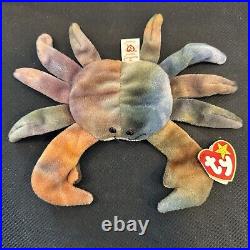 Ty Original CLAUDE the CRAB Beanie Baby Errors, PVC, Rare, Poem Error, Vintage