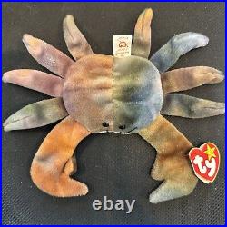 Ty Original CLAUDE the CRAB Beanie Baby Errors, PVC, Rare, Poem Error, Vintage