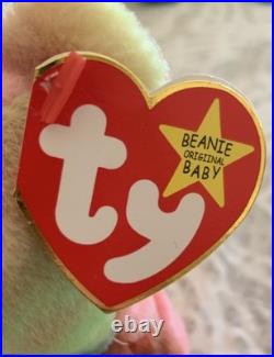Ty Peace Bear Beanie Baby PVC Pellets, Tag Errors (No UK, Comma), Rare Tie-Dye Ty Peace Bear Beanie Baby PVC Pellets, Tag Errors (No UK, Comma), Rare Tie-Dye