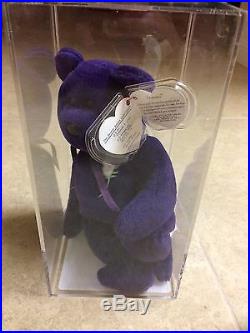Ty Princess Diana purple Bear Indonesia PVC AUTHENTICATED Rare MWMT True Beans