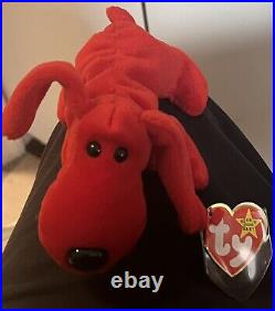 Ty RARE BEANIE BABY ROVER THE RED DOG 1996 RETIRED WITH PVC PELLETS TAG ERRORS