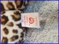 Ty Rare 1st Edition Beanie Baby Freckles the Leopard'96 Pvc Pellets & TAG ERROR