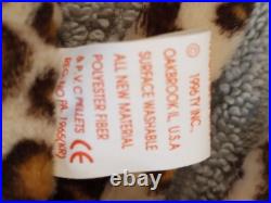 Ty Rare 1st Edition Beanie Baby Freckles the Leopard'96 Pvc Pellets & TAG ERROR