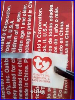 Ty Rare Beanie Babies Set Mcdonald's 1993 Tag Nib