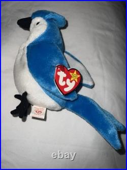 Ty Rocket The Blue Jay Beanie Baby Babies Plush Toy RARE Tag Errors Vintage