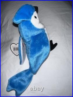Ty Rocket The Blue Jay Beanie Baby Babies Plush Toy RARE Tag Errors Vintage