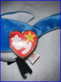 Ty Rocket The Blue Jay Beanie Baby Babies Plush Toy RARE Tag Errors Vintage