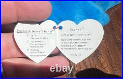 Ty Rocket The Blue Jay Beanie Rare Errors Ty Rocket The Blue Jay Beanie Rare Errors