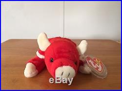 Ty SNORT Retired Beanie Baby With Rare Tag Errors (Mint Condition) Bull