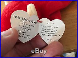 Ty SNORT Retired Beanie Baby With Rare Tag Errors (Mint Condition) Bull