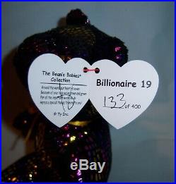 Ty Signed Billionaire Bear 19 #'d/400 Mwmt Rare