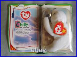Ty Teenie Beanie Babies RARE CHILLY the Polar Bear Benefits Charity