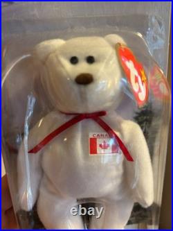 Ty Teeny Beanies international bears with 2 Britannias & rare brown nosed Maple