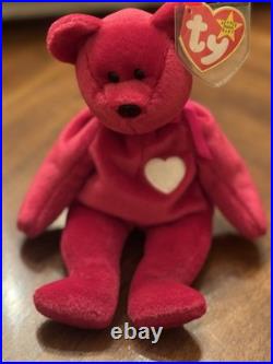 Ty Valentina the Red Bear Beanie Baby VERY RARE ERRORS excellent condition